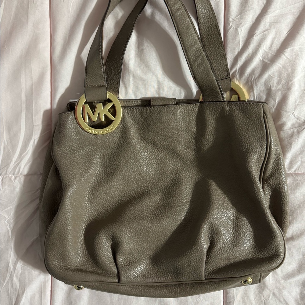Michael Kors Taupe Leather Tote Bag